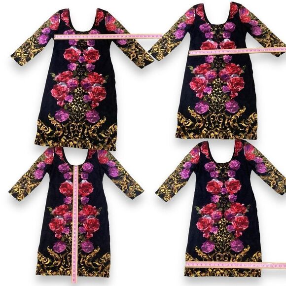 Venus Floral Lace Bodycon 3/4 Sleeves With Scoop Neck Women’s Size Large - Picture 2 of 7